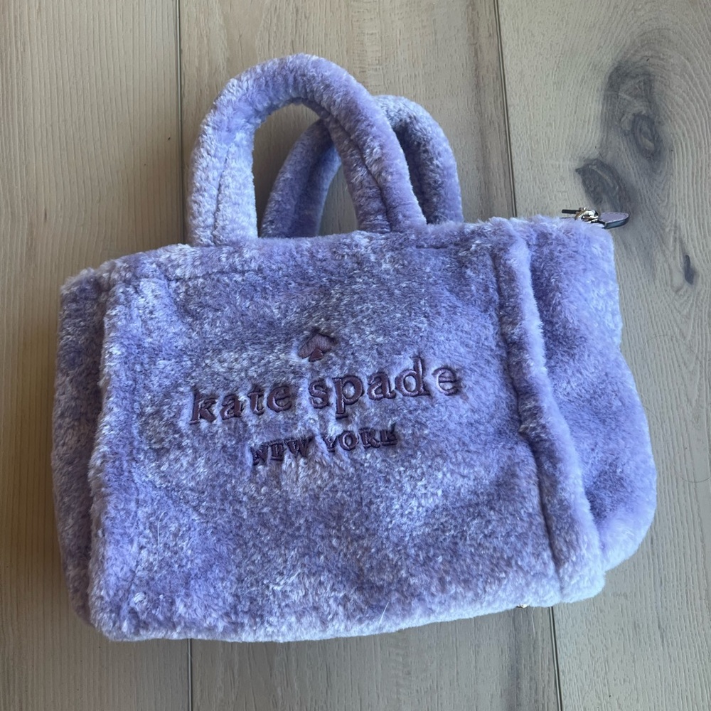 Kate spade small purple Sherpa Ellie tote